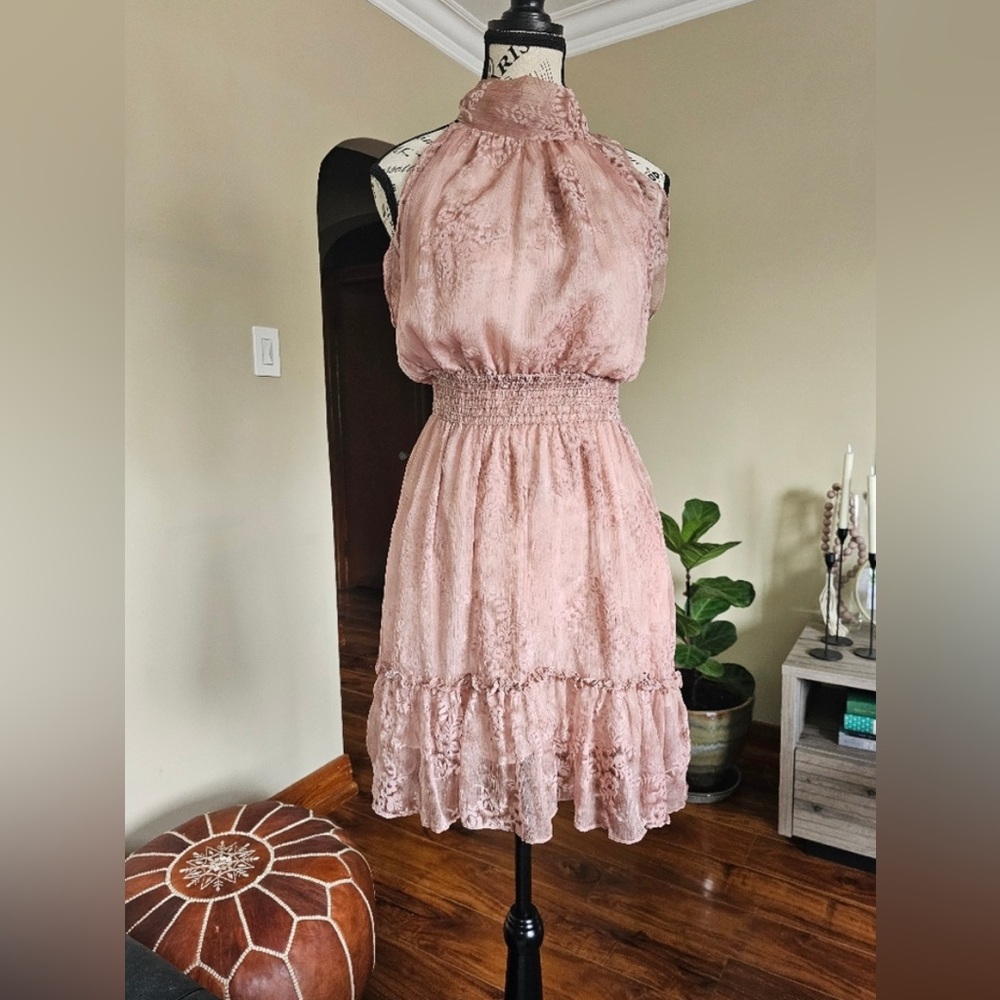 SOPHIE MAX- Elegant Pink Halter Dress